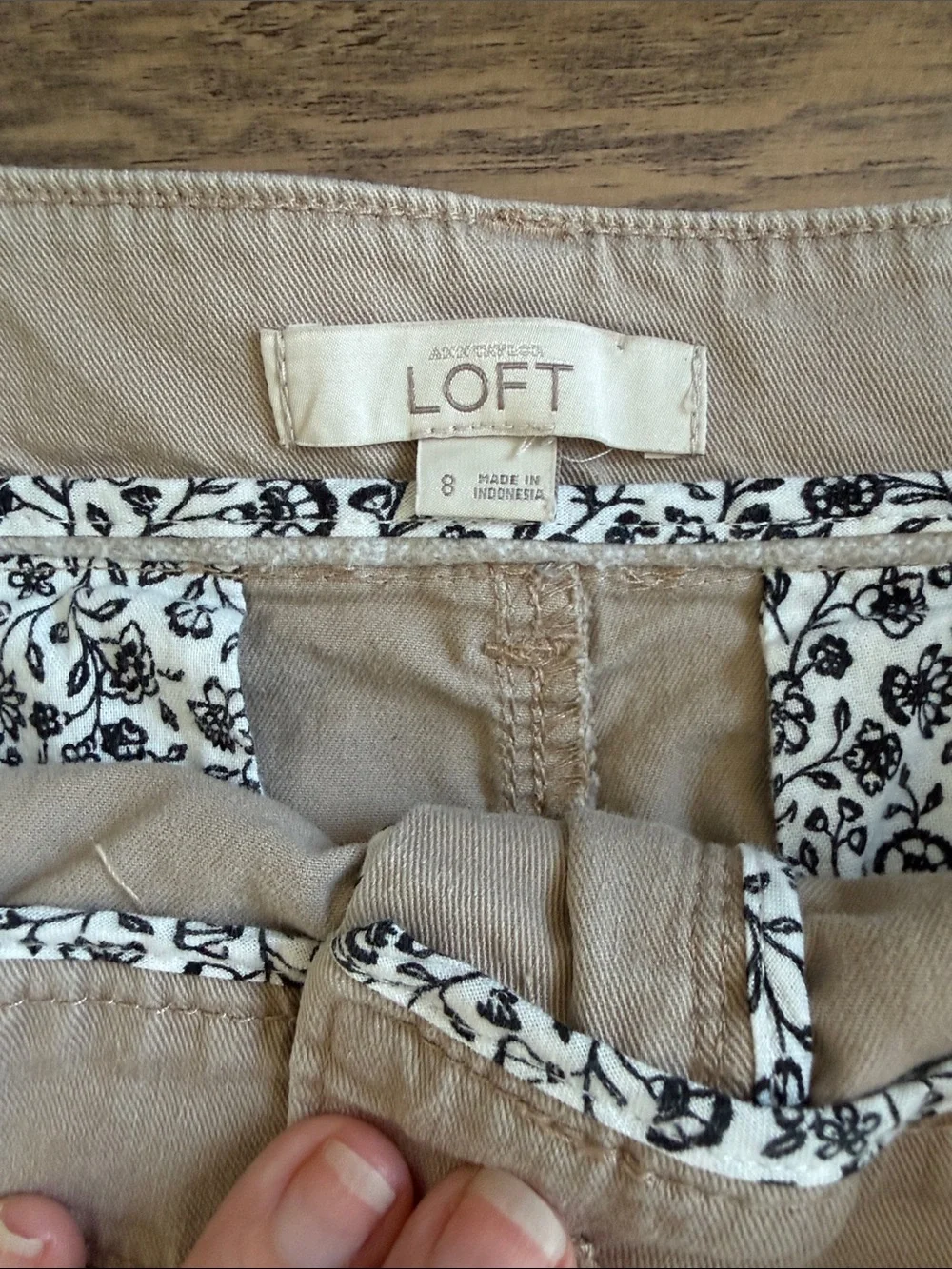 LOFT Beige Mini Utility Skirt